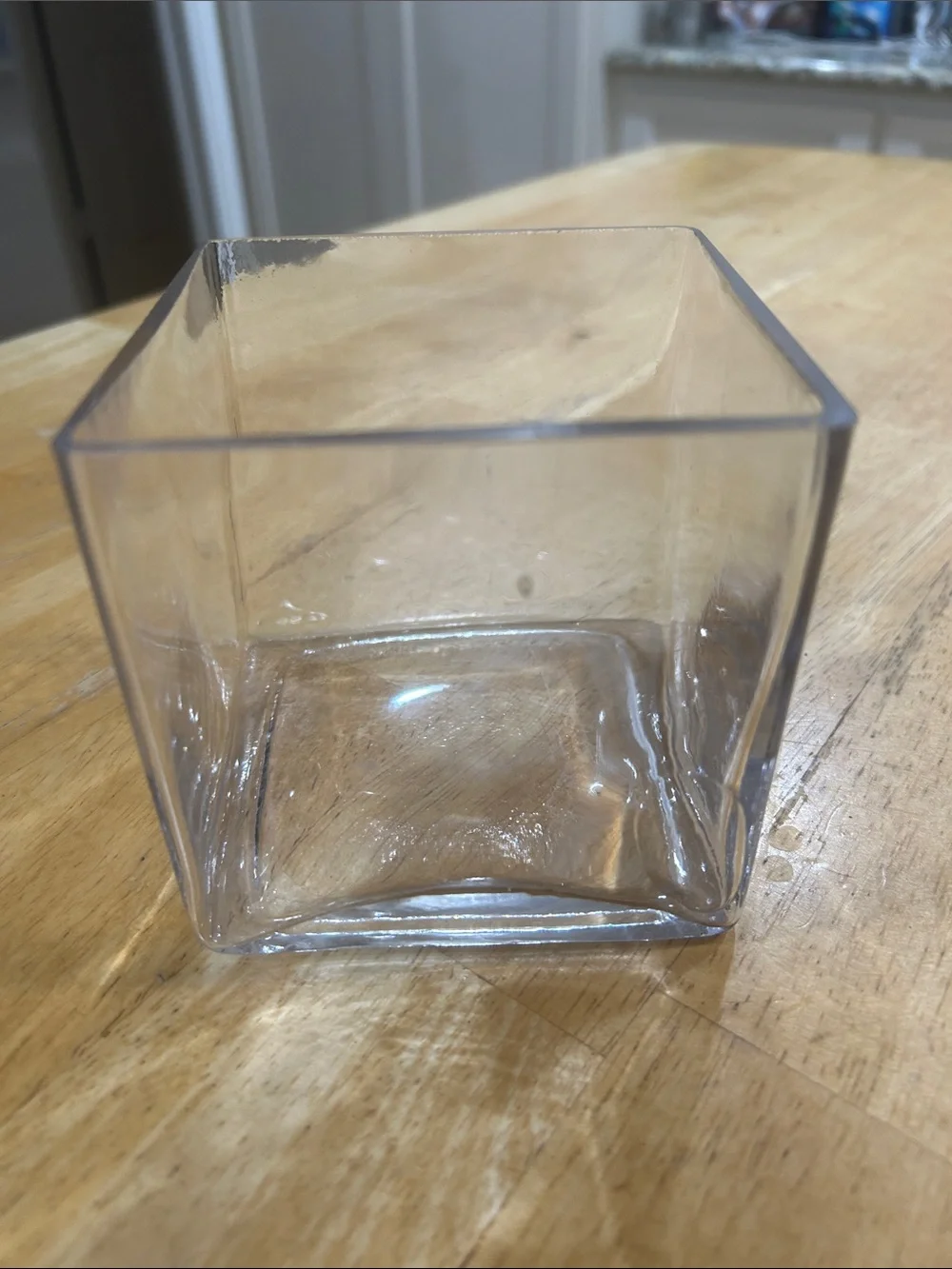 Clear Square Glass Vase / Container - Transparent